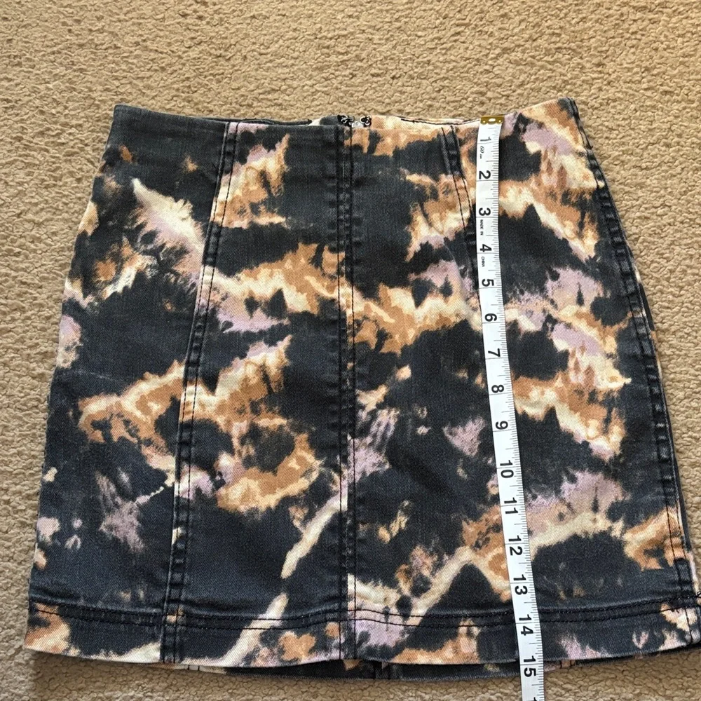 Free People Brown and Black Tie-Dye Modern Femme Skirt Size 2